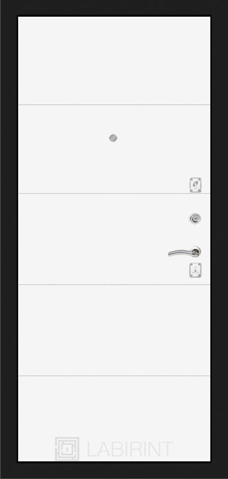 дверь Labirint Classic "Шагрень черная" 13, Цвет "Белый софт" - Image 2