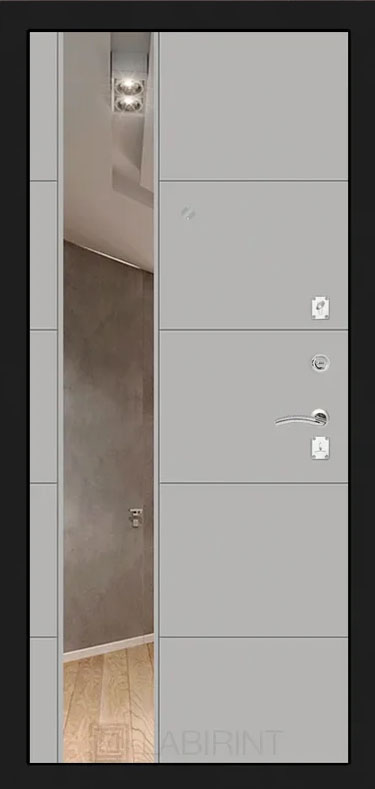 дверь Labirint Classic "Шагрень черная" 19, Цвет "Грей Софт (Серый светлый)" - Image 2